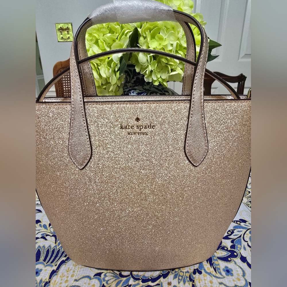 Kate Spade Gold Tote with Elegant Shimmer